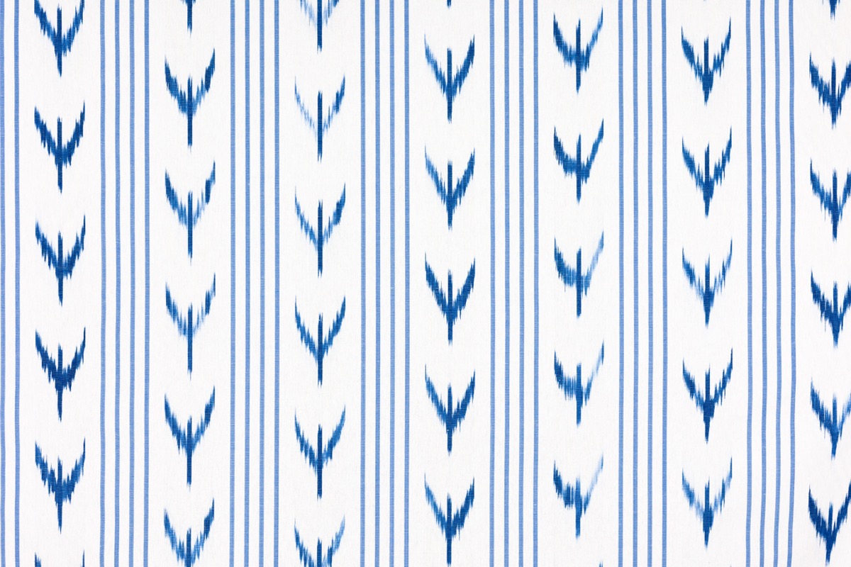 Mallorcan fabric Ikat Swallows blue
