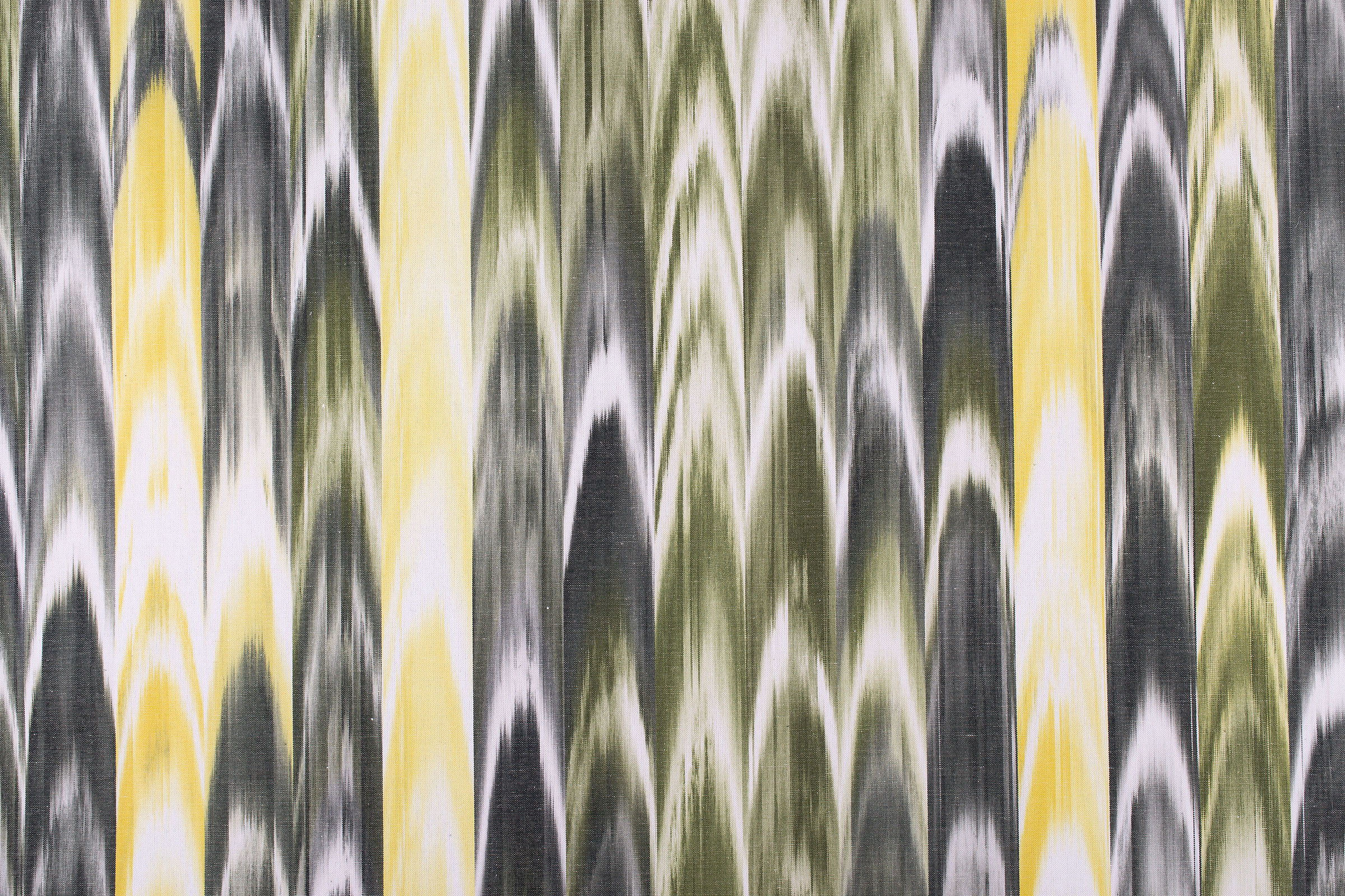 Mallorcan fabric Ikat 200 Yellow/grey