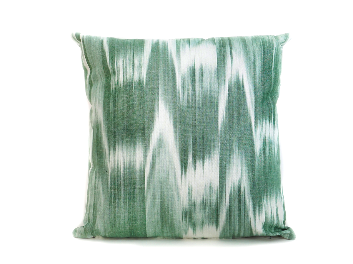 Cojín artesanal modelo 101 en verde oliva de Teixits Vicens