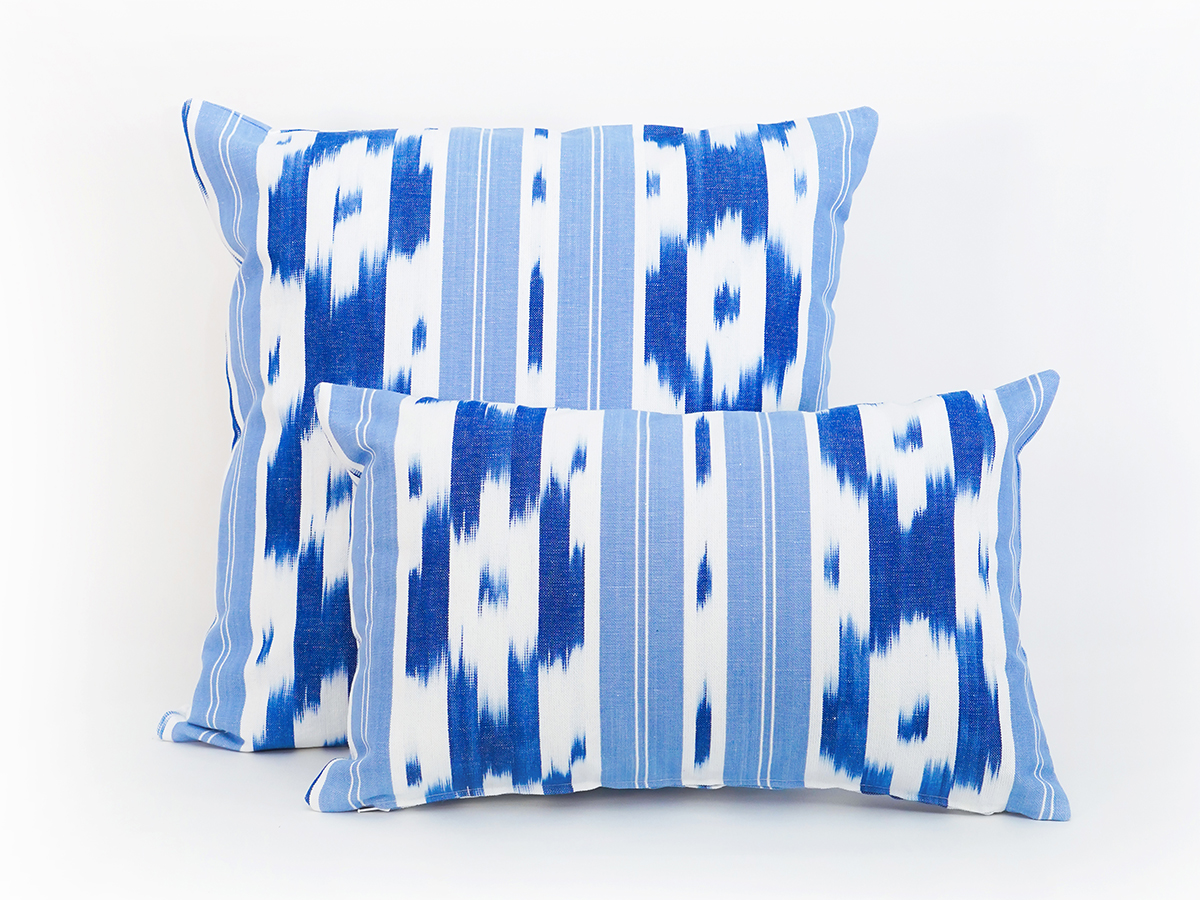 Cojin tela Mallorquina ikat 104 Azul - Imagen 2