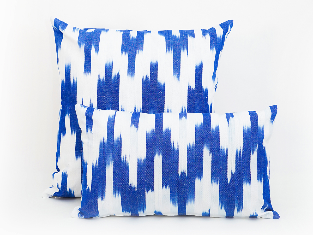 Cojin tela Mallorquina ikat 105 Azul - Imagen 2