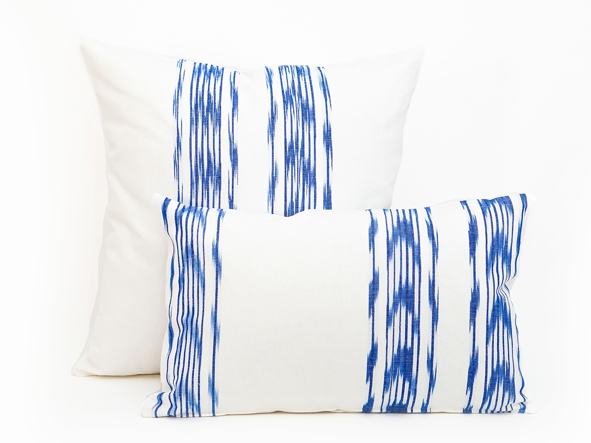 Cojin tela Mallorquina ikat 235 Azul - Imagen 2