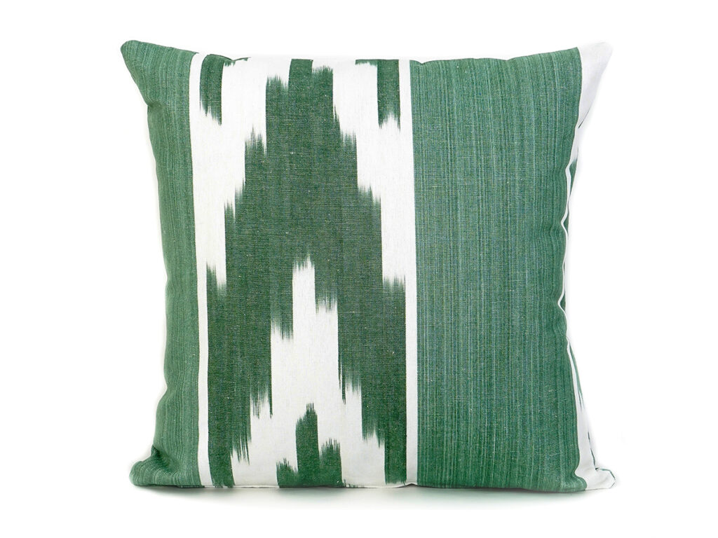 Cojín artesanal modelo 50 en verde oliva de Teixits Vicens