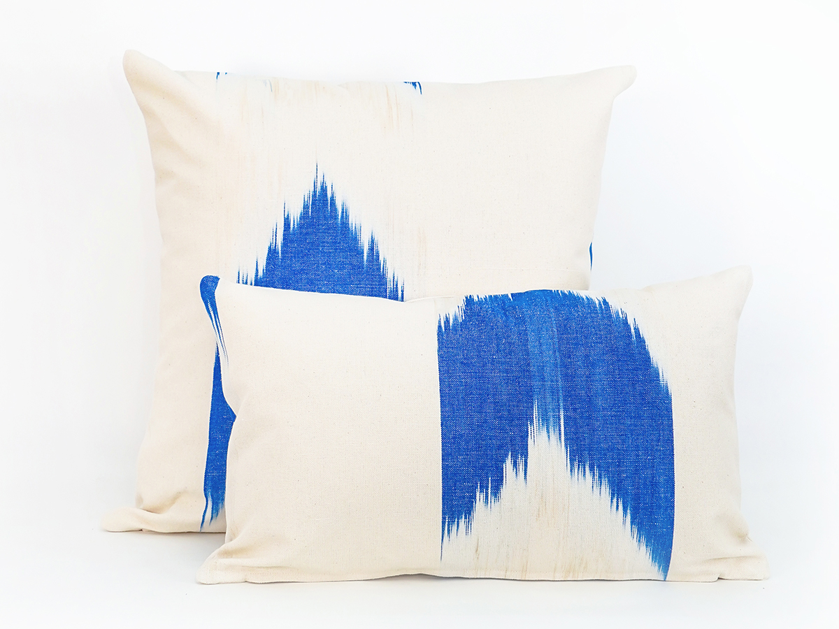 Cojin tela Mallorquina ikat 60 Azul - Imagen 2