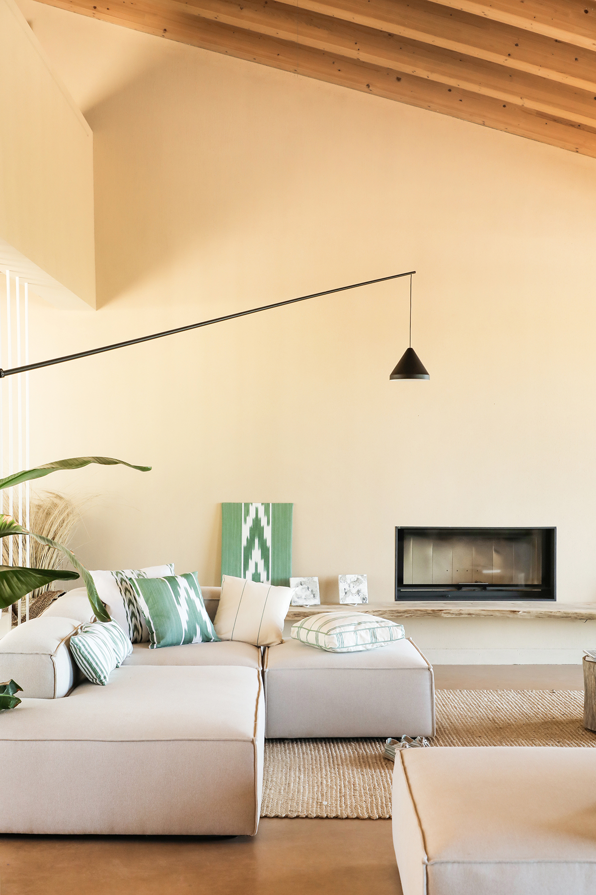 Cojin tela Mallorquina rayas 213 Verde Oliva - Imagen 2