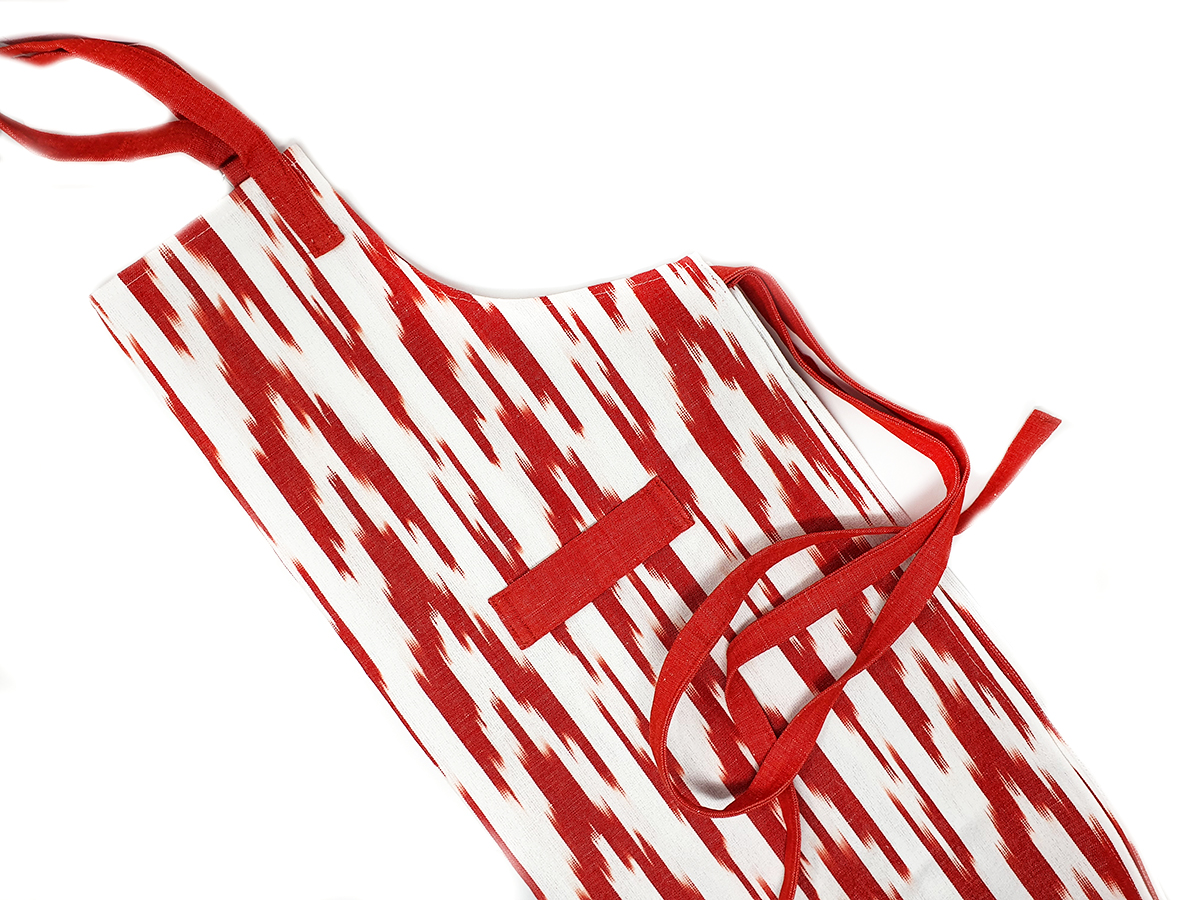 Ikat-Schürze 109 Rot – Bild 2