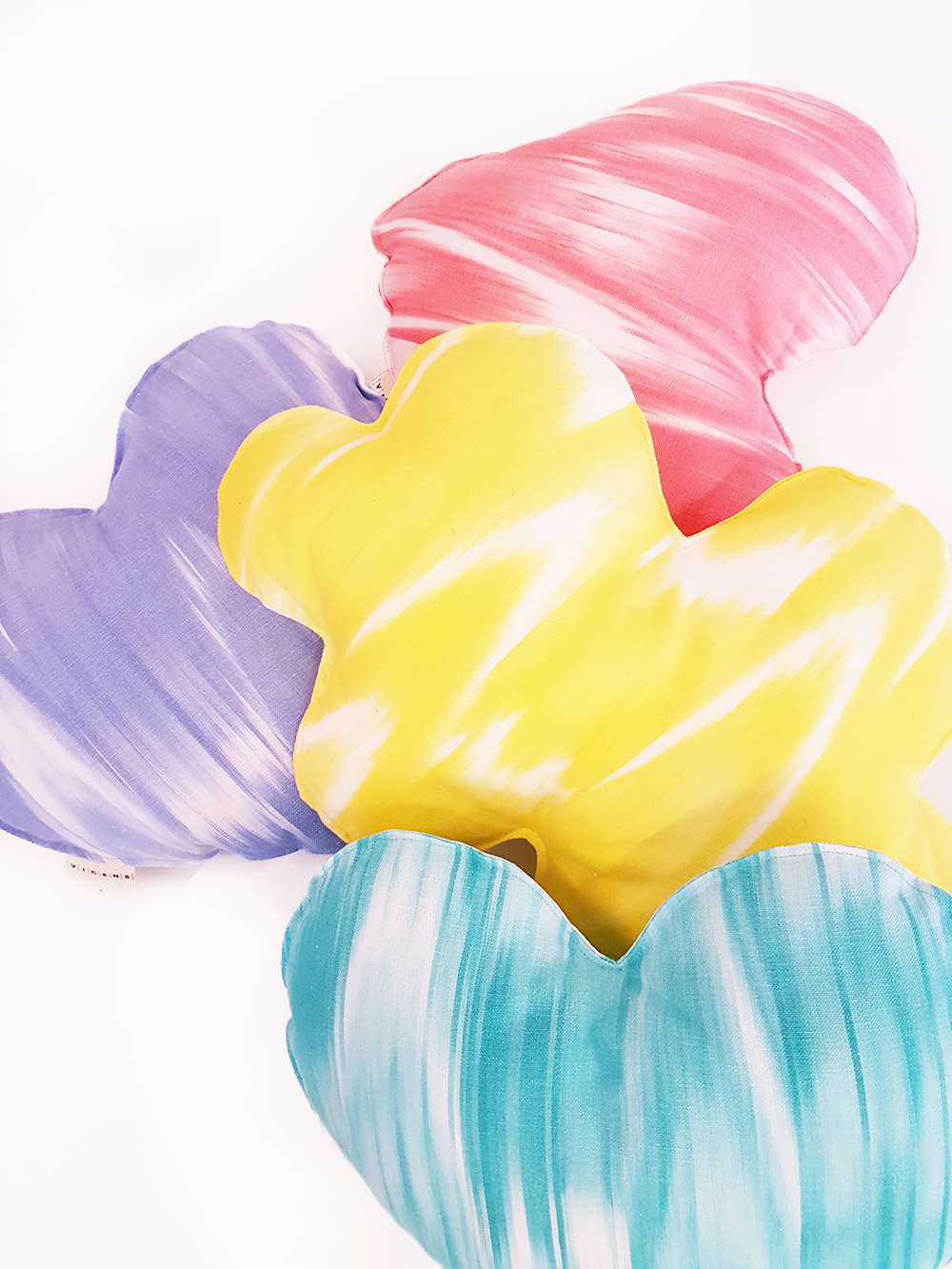 Heart Shaped Cushion Mallorcan fabric 101 Light Blue - Image 2