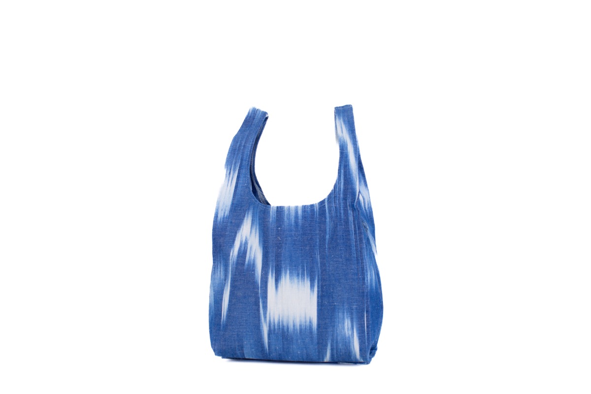 Bossa de compra de tela mallorquina 101 blava - Imatge 4