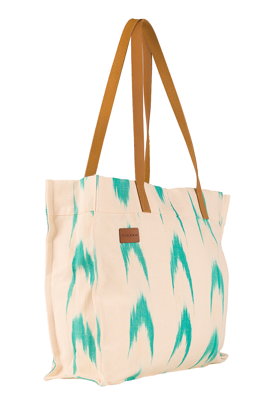 Henkeltasche aus Ikat-Leder 61 Türkis – Bild 6