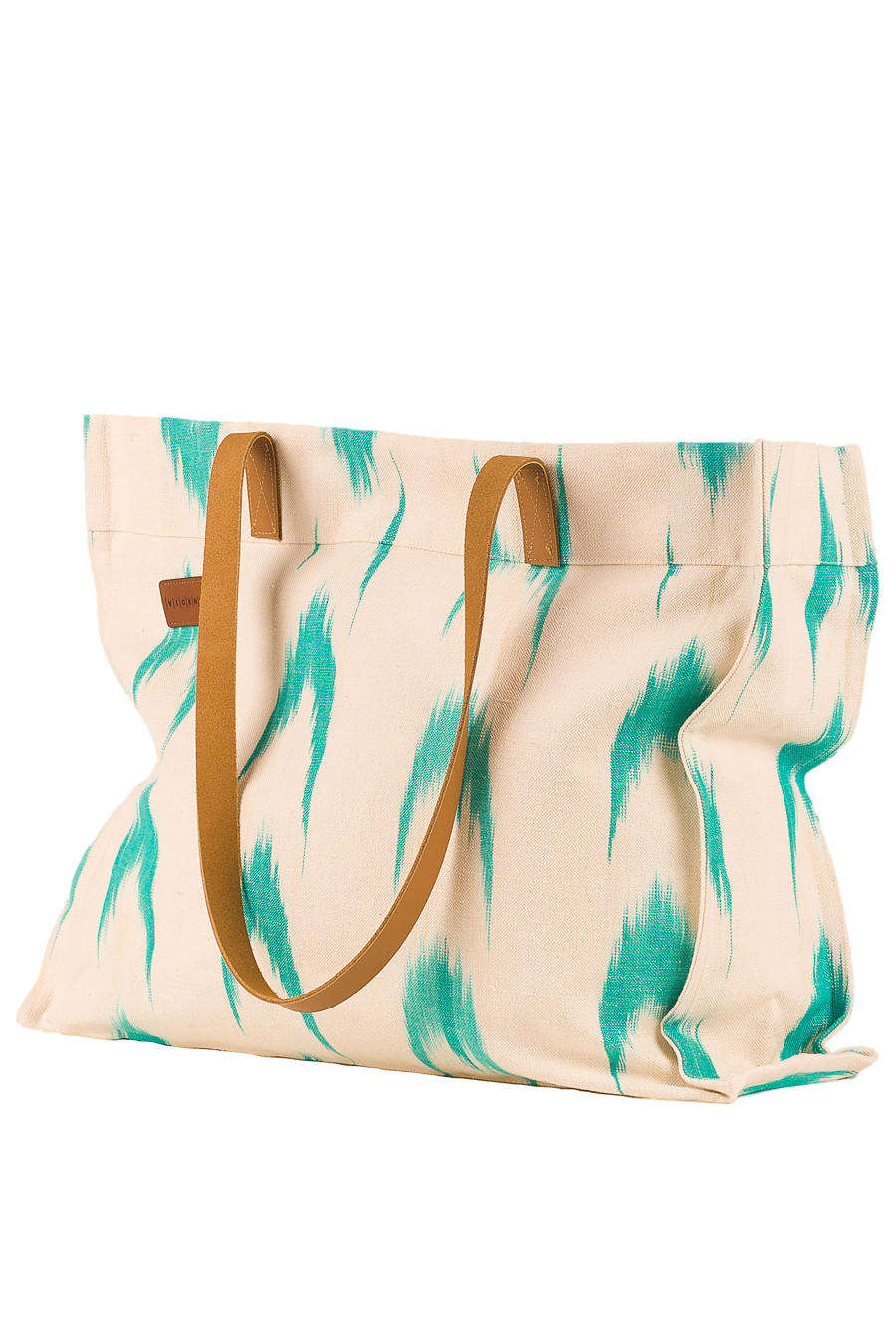 Henkeltasche aus Ikat-Leder 61 Türkis – Bild 5