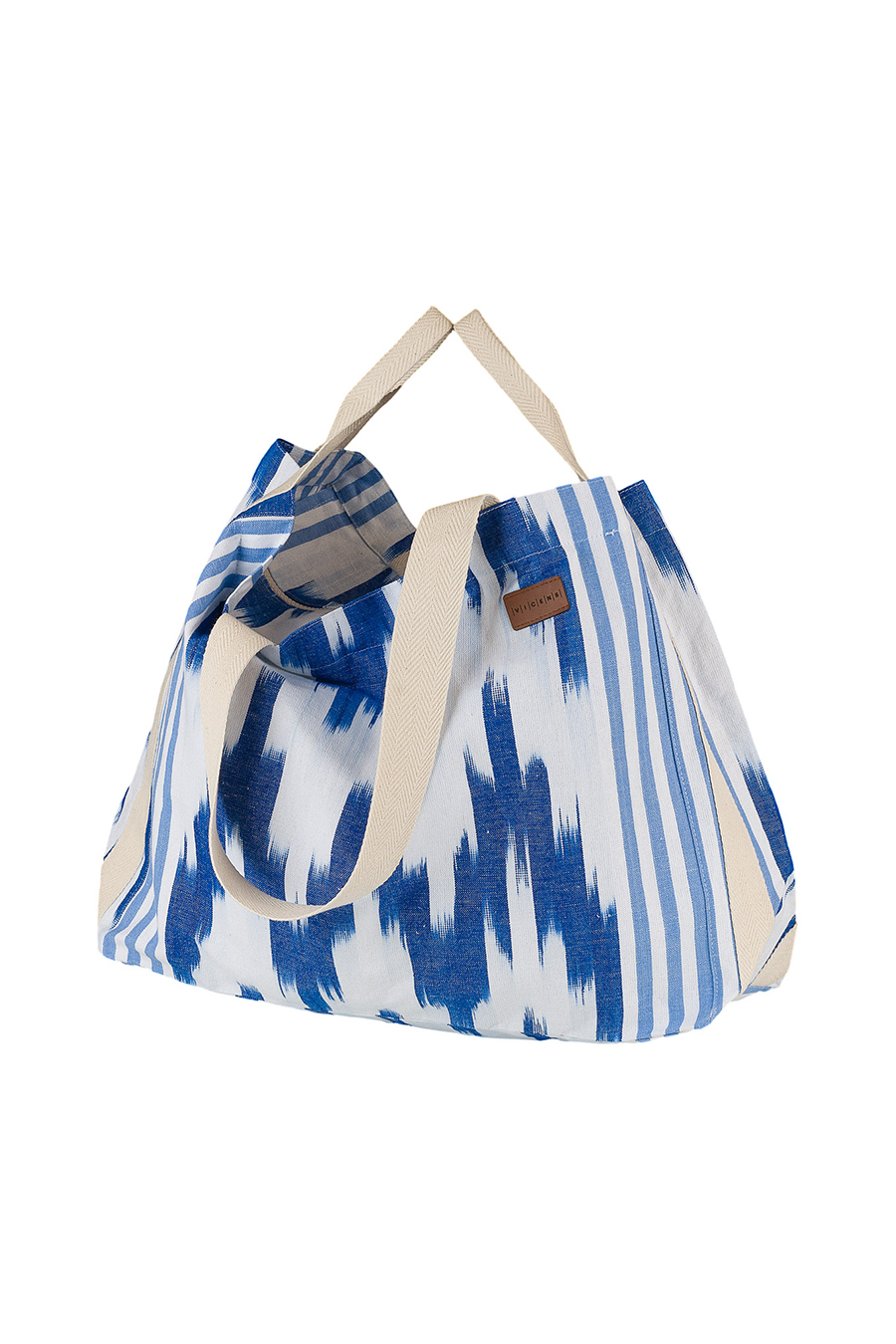 Beach bag Mallorcan fabric 236 Blue - Image 3