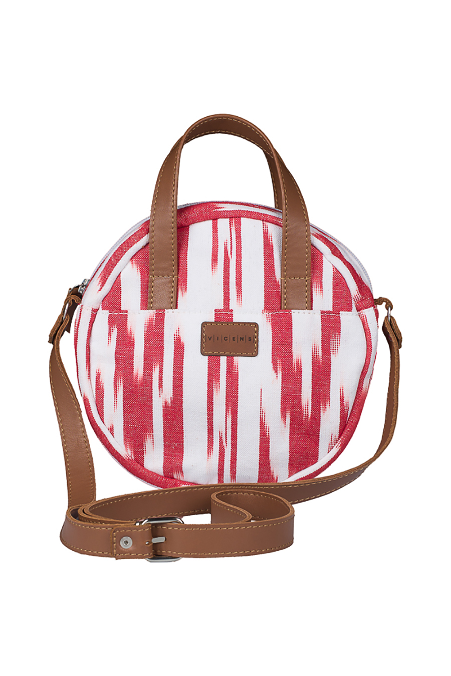 Round bag ikat fabric 109 red
