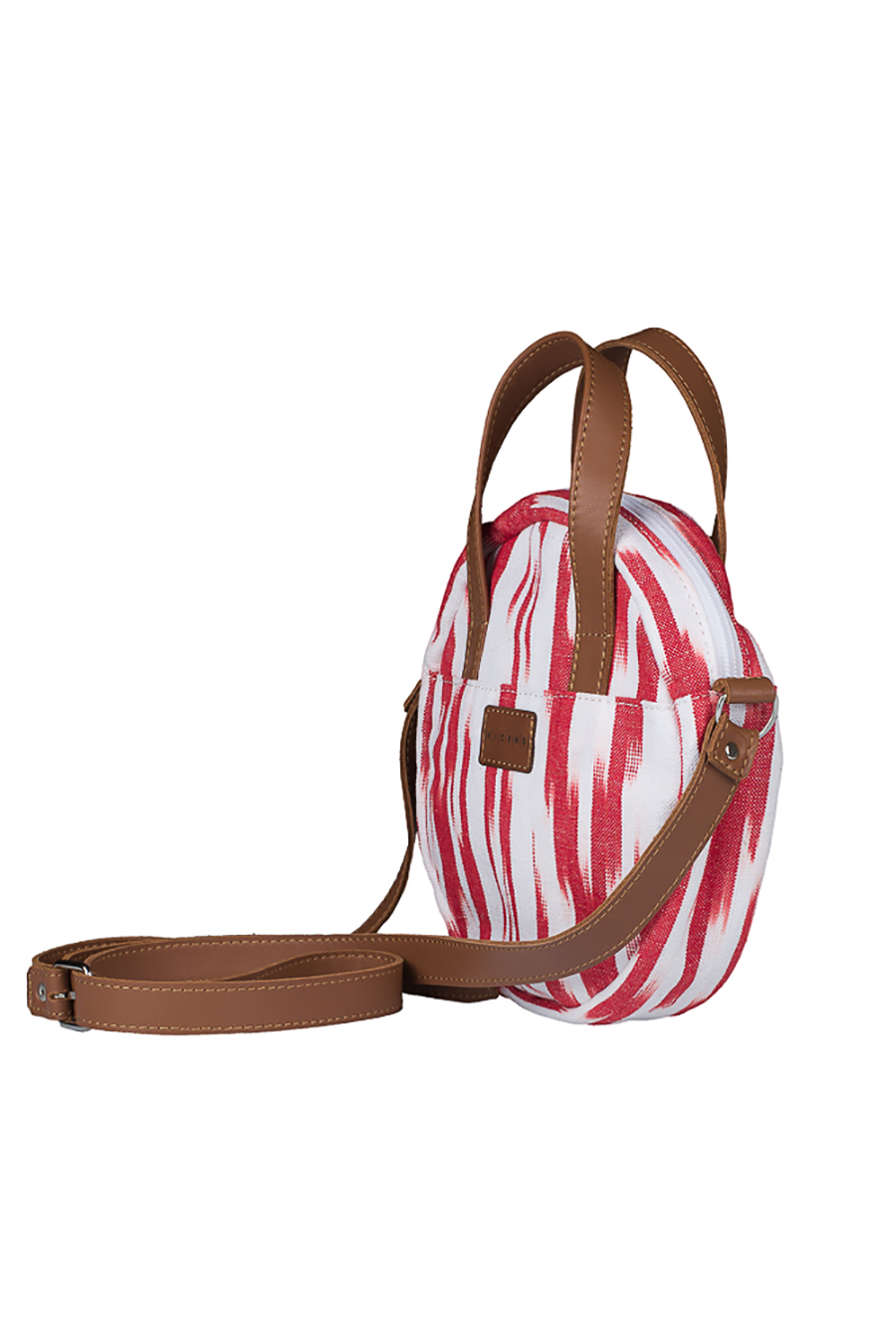 Round bag ikat fabric 109 red - Image 3