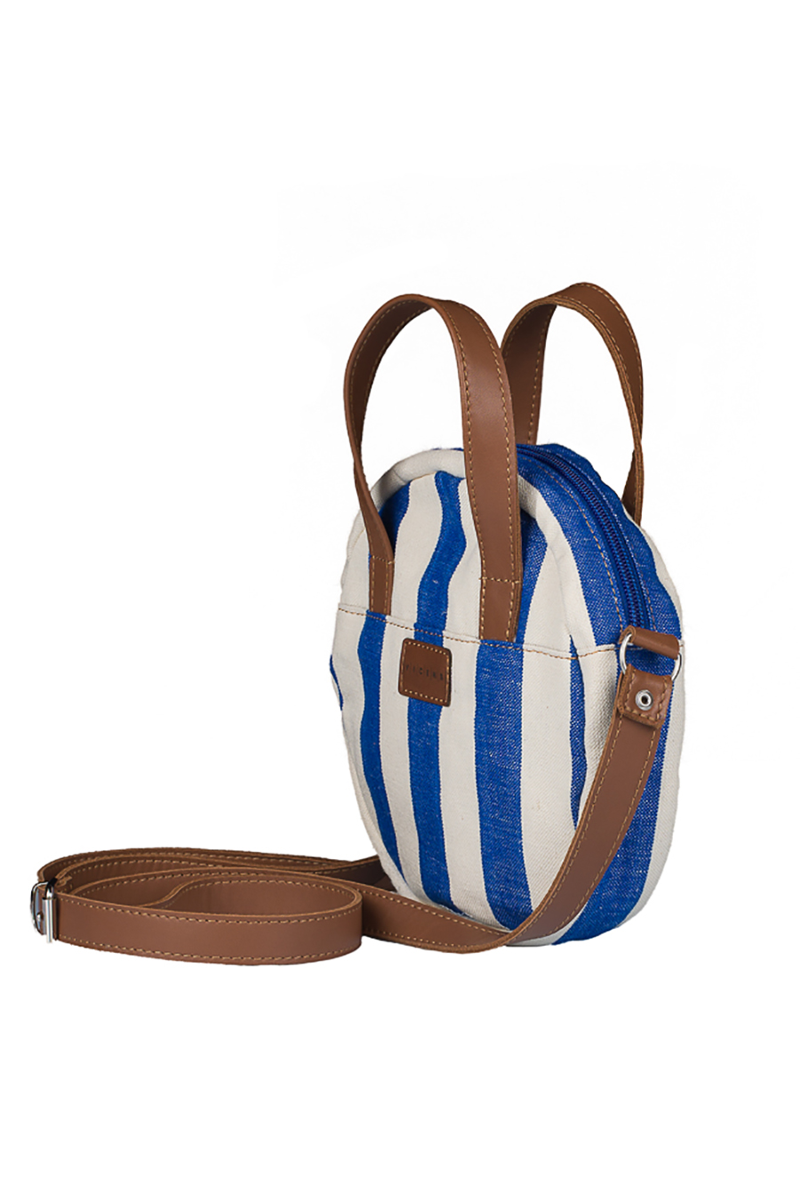 Bossa rodona tela retxes 106 Blau - Imatge 3