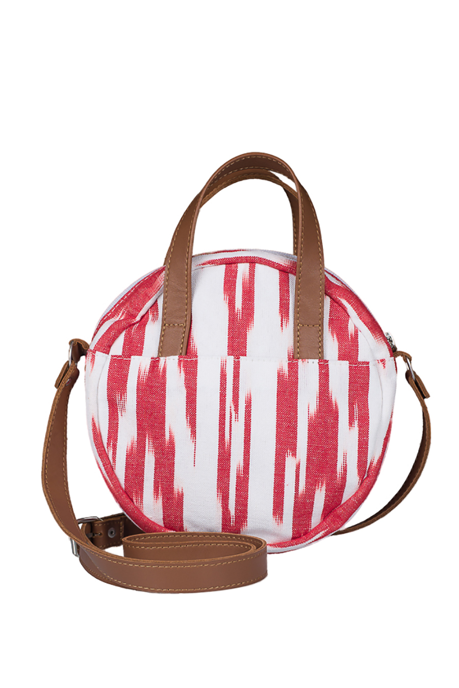 Round bag ikat fabric 109 red - Image 2