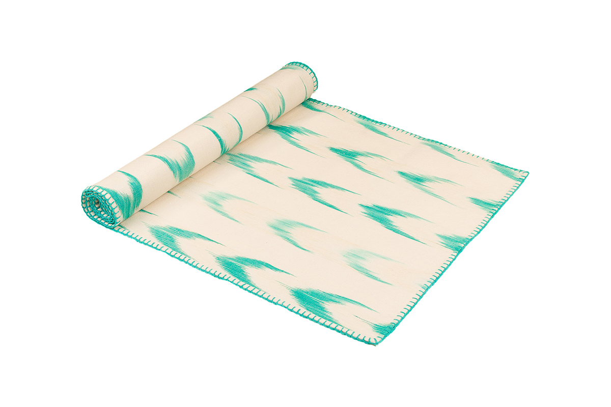 Camí puntada de taula ikat 61 Turquesa - Imatge 2