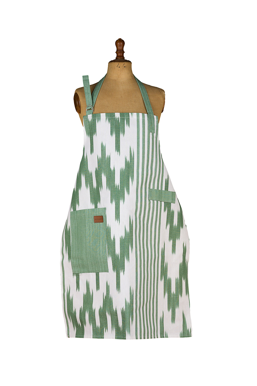 Apron Mallorcan fabric 236 Green Olive