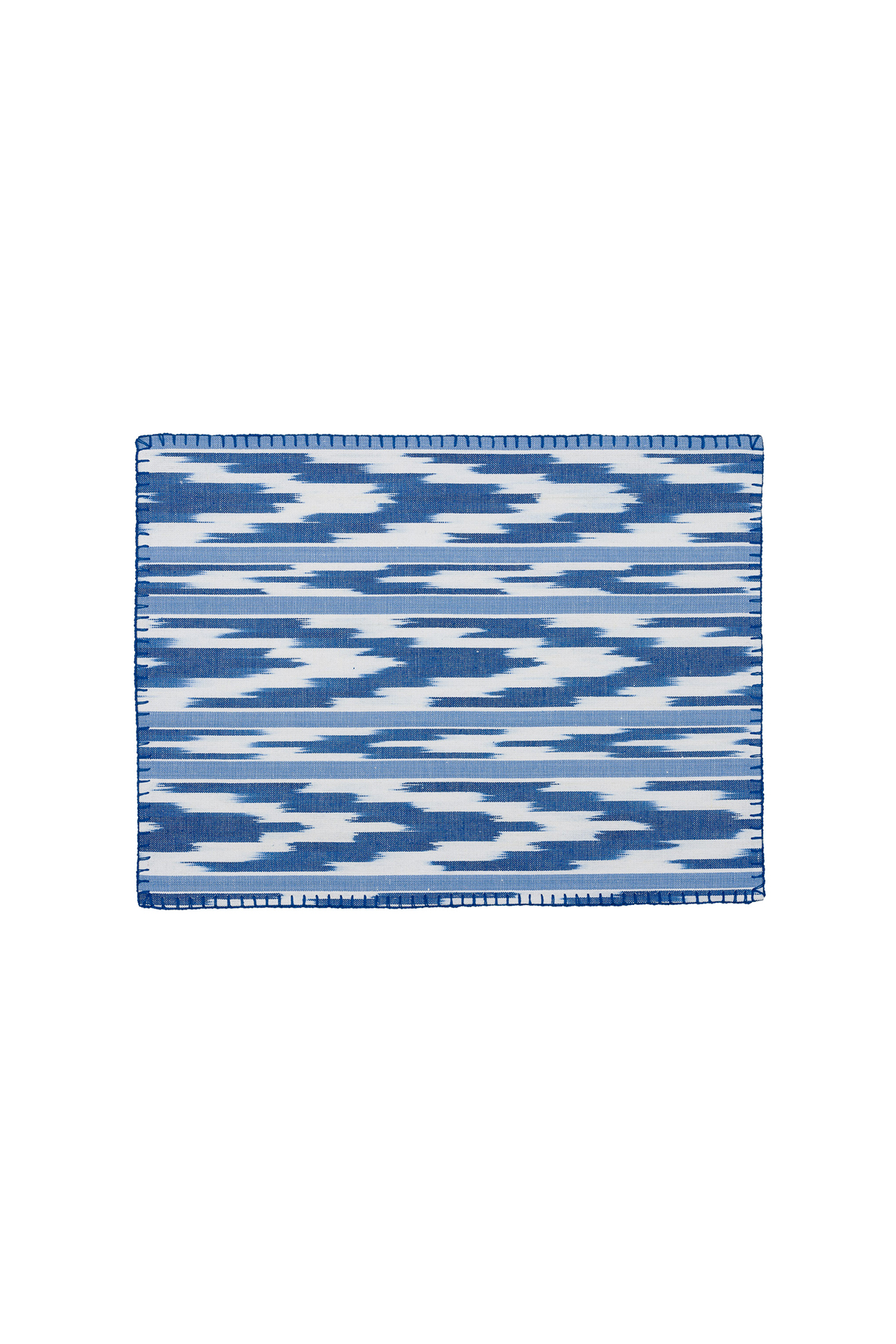 Einzelstich Platzset ikat stoff 109 blau