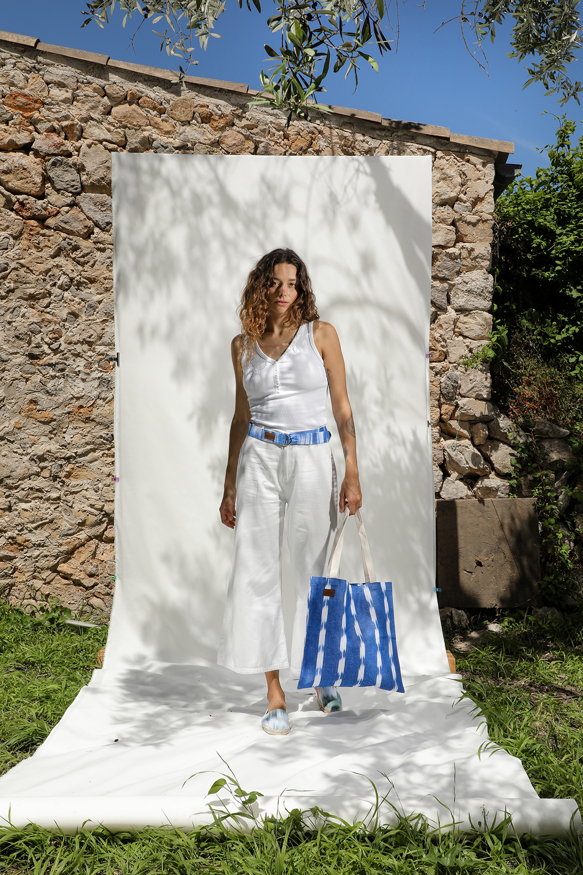 Einkaufstasche Ikat 302 Blau – Bild 3