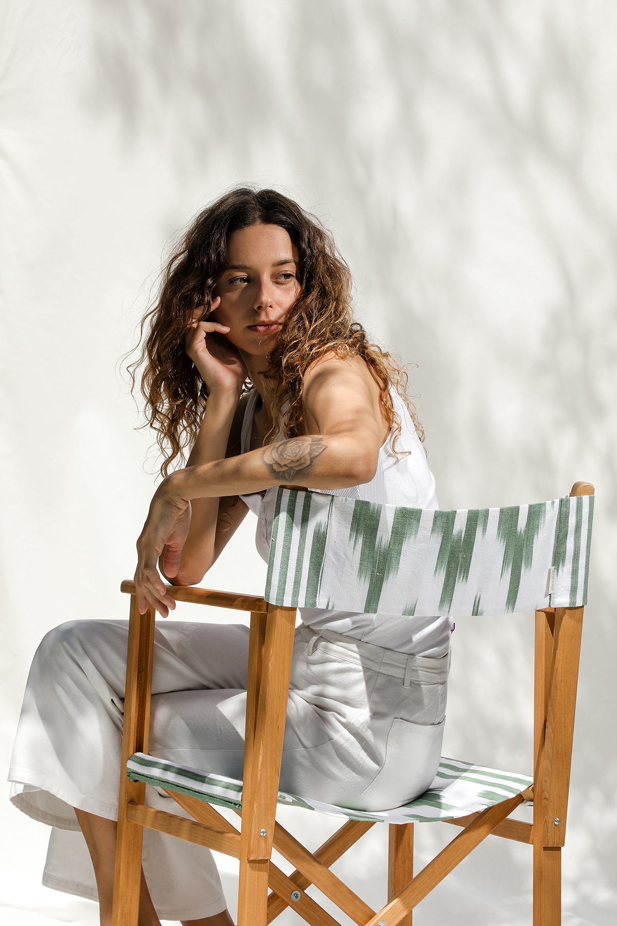 Director’s chair Mallorcan fabric 236 Green Olive