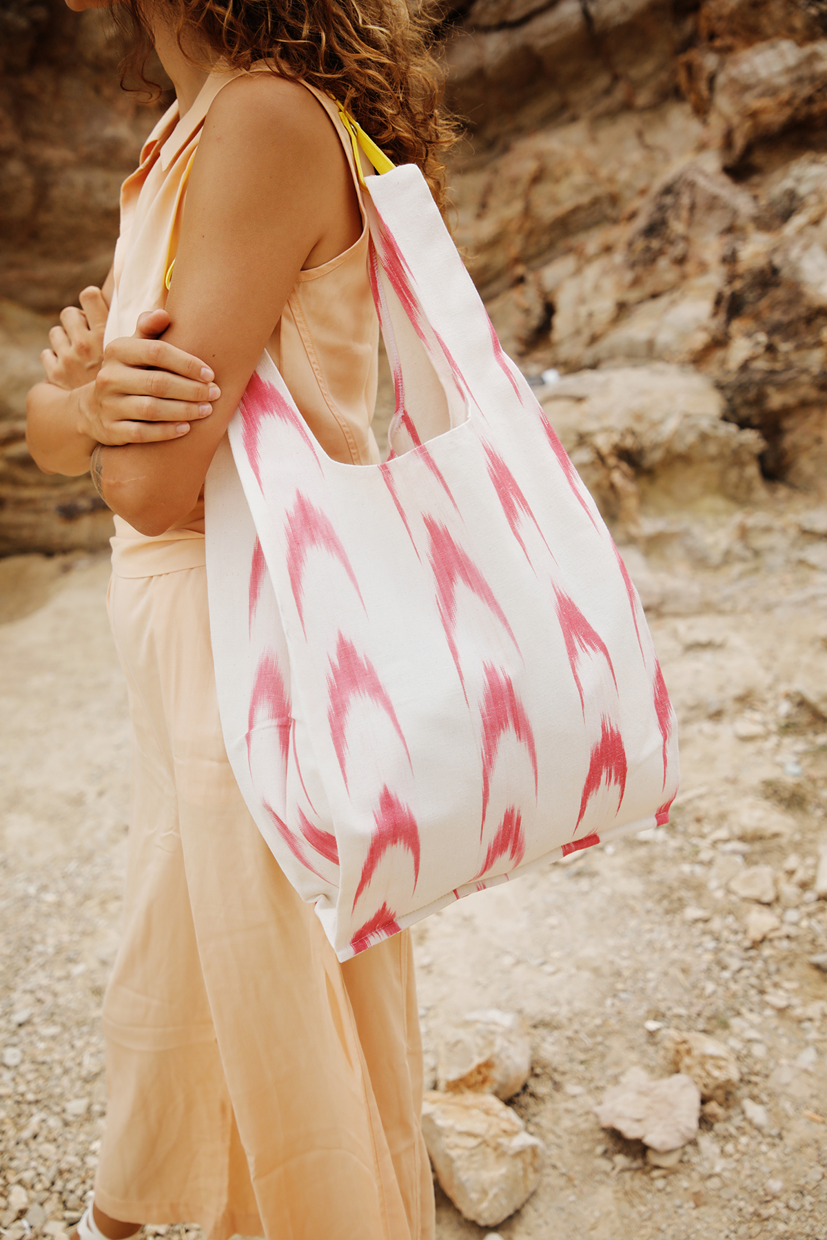 Shopper bag Mallorcan fabric 61 Pink fuchsia