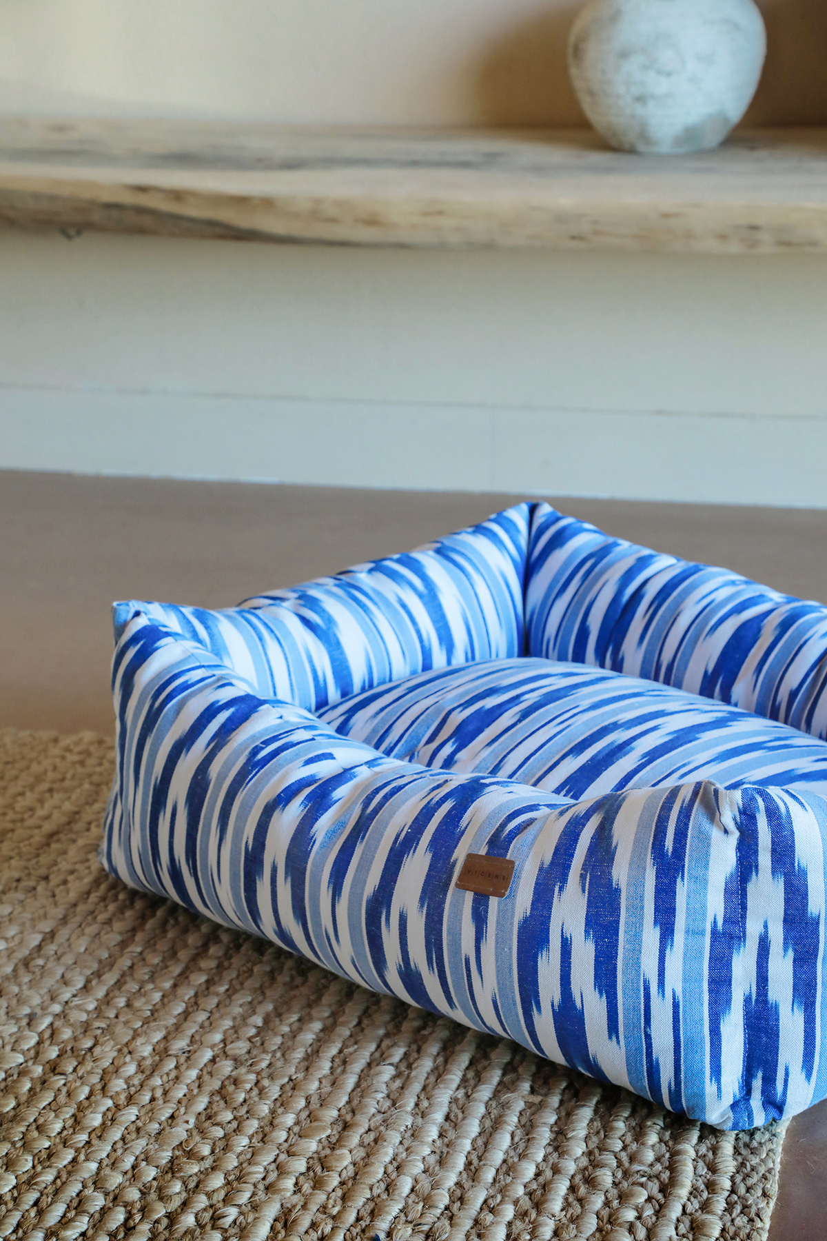 Llit gos teles Mallorquines ikat 109 Blau - Imatge 4