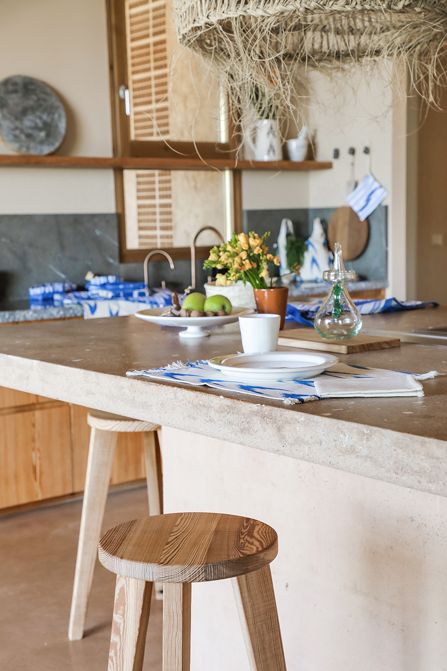 Platzset ikat stoff 61 Blau – Bild 2