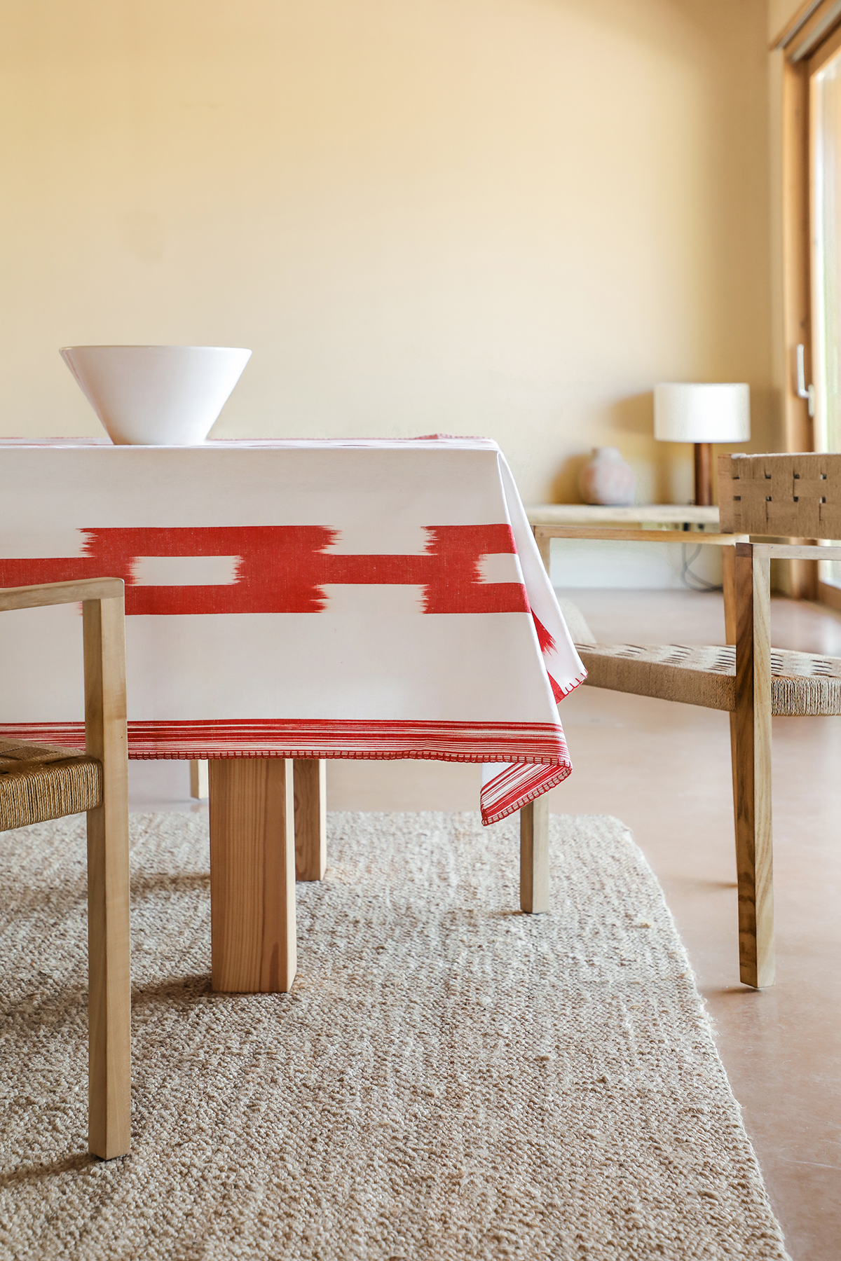 Stofftischdecke Handgenähtes Mallorca Stoff ikat 197 Rot