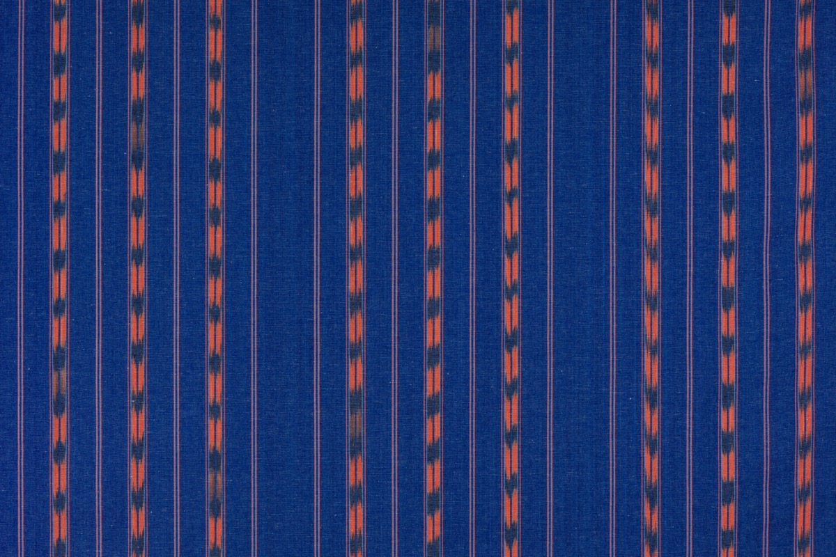Tela ikat 202 Blau/ escarlata
