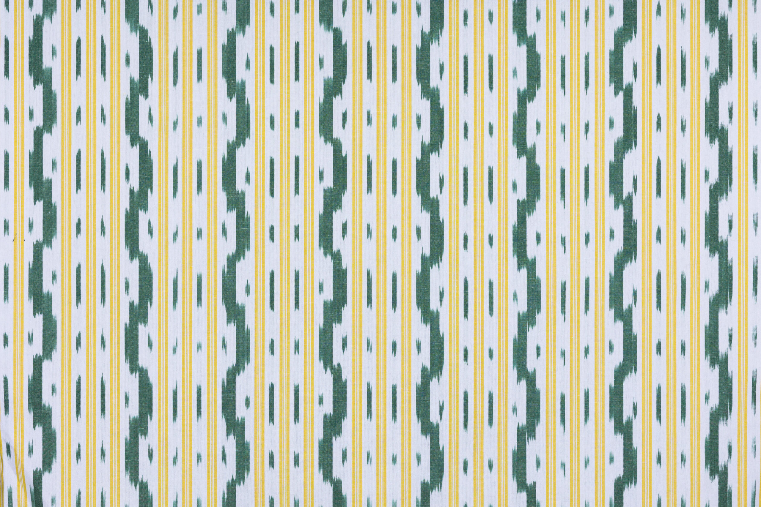 Mallorcan fabric Ikat 103 Yellow/Olive Green