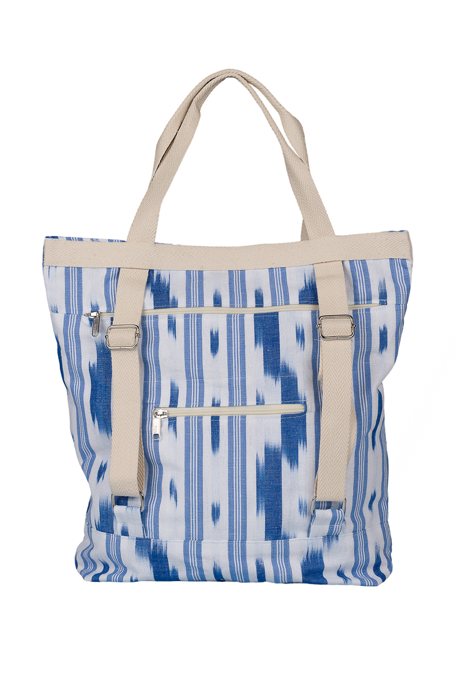 Bag backpack Mallorcan fabric ikat 103 Blue - Image 3