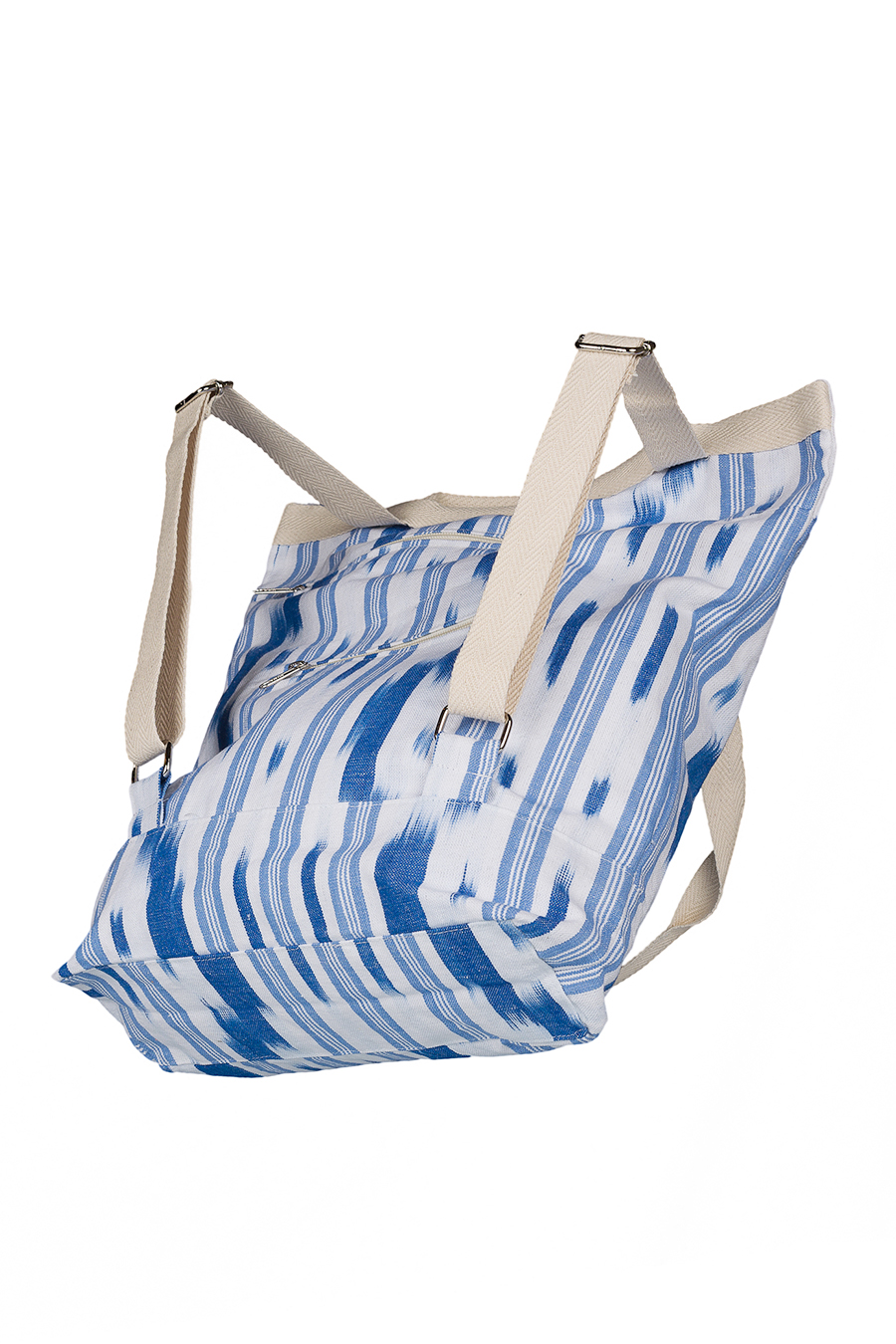 Bag backpack Mallorcan fabric ikat 103 Blue - Image 2