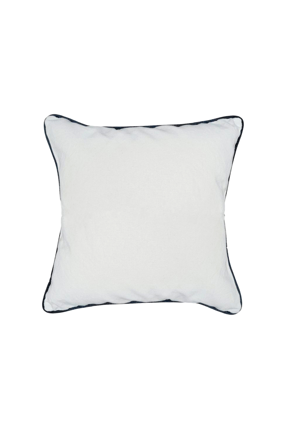 Kissen ecru mit paspel Schwarz