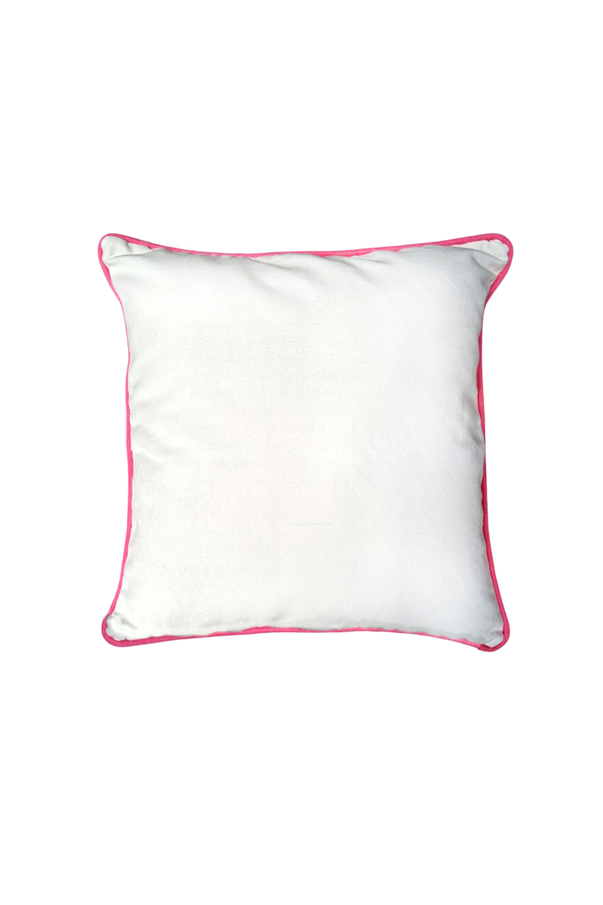 Kissen ecru mit paspel Rosa Fuchsie