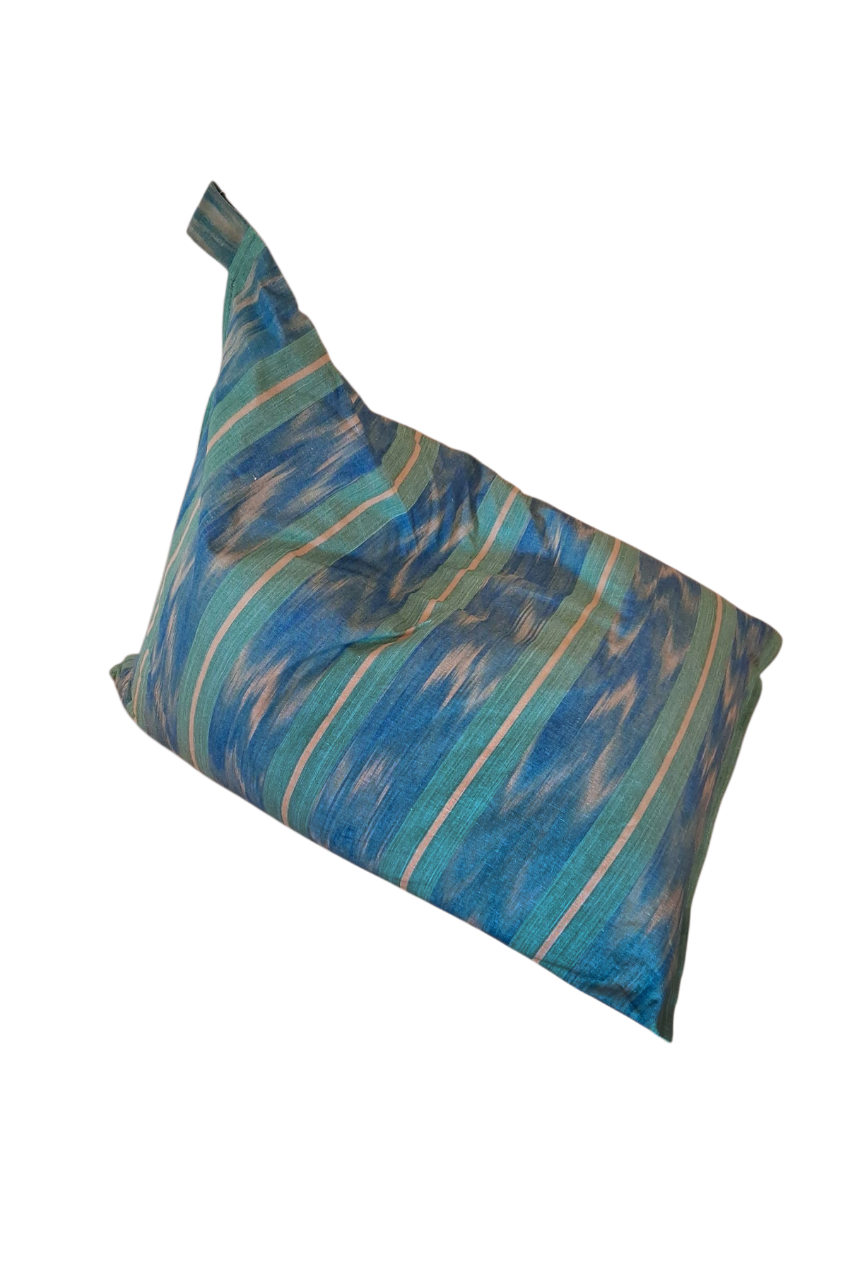 Ikat-Stoff Pyramidenpuff 114 Grün