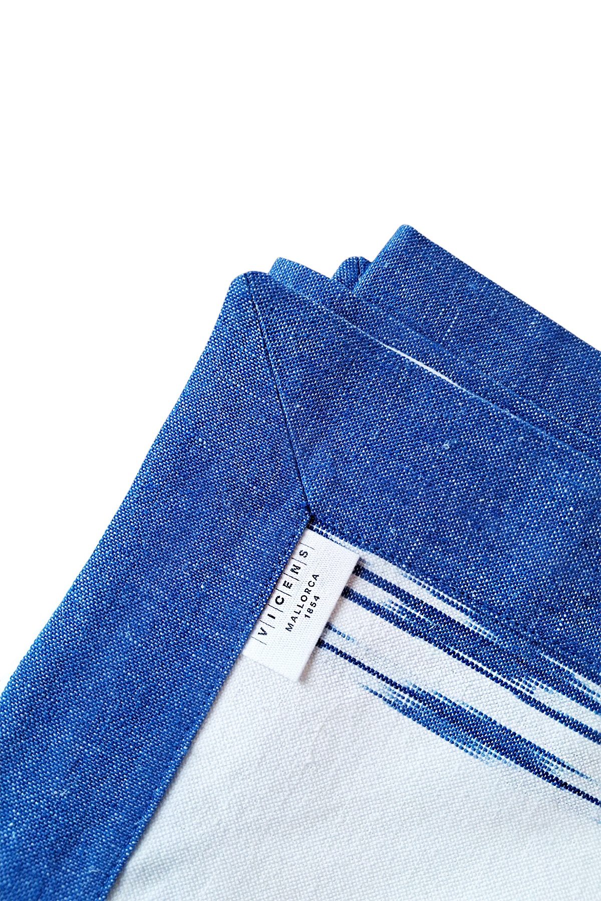 Tischdecke aus mallorquinischem Stoff mit Gehrungsschnitt 235 blau